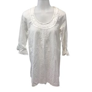 4 For $20…Sacred Threads Small soft white cotton tunic top